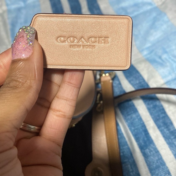 Coach Beige Embossed Shoulder Bag - Picture 5 of 5